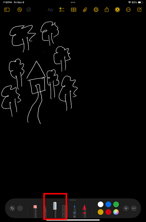 How to Use Image Wand on iPad with iPadOS 18 2 Image Wand tool highlighted in the Apple Pencil tools in Notes app on iPad